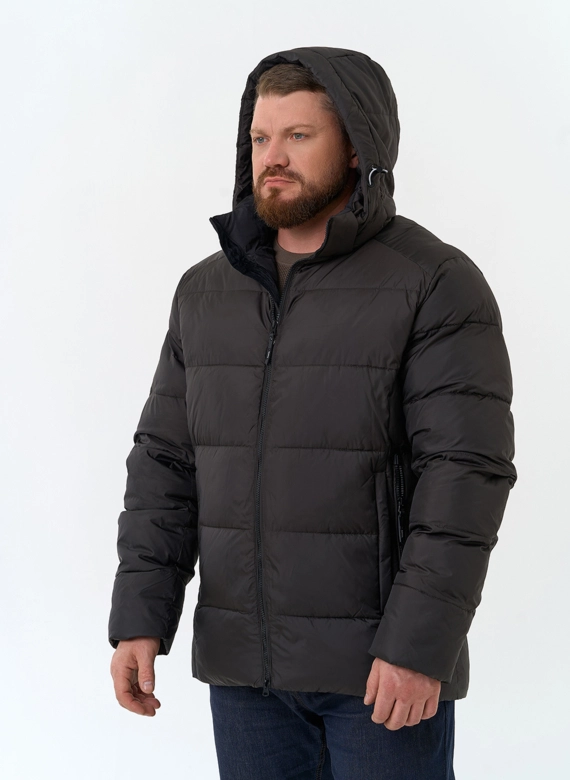 Мужской пуховик с капюшоном  фото