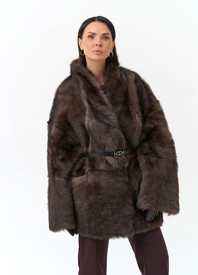 Женская двухсторонняя дубленка модель № 34198 универмаг малина фото