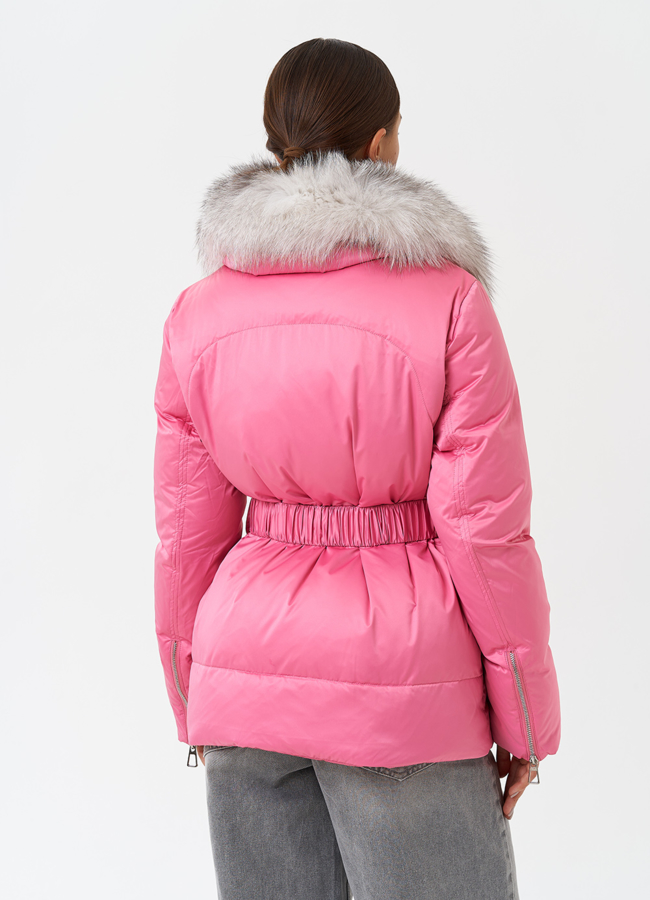 Пуховик с мехом чернобурки модель № 28572 универмаг малина