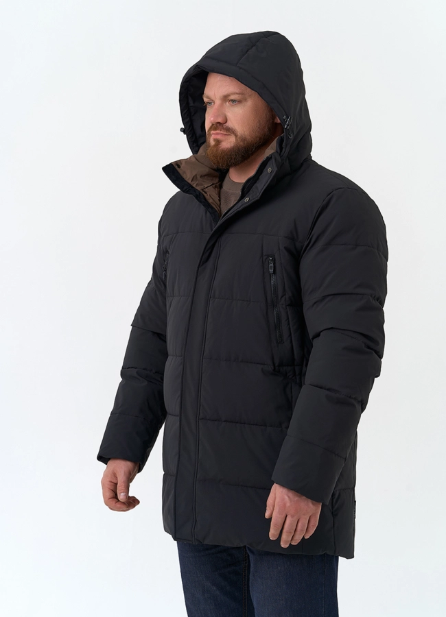 Мужской пуховик с капюшоном  модель № 34072 универмаг малина фото