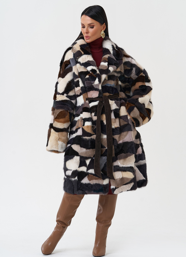 Шуба из меха норки с английским воротником модель № 31038 универмаг малина