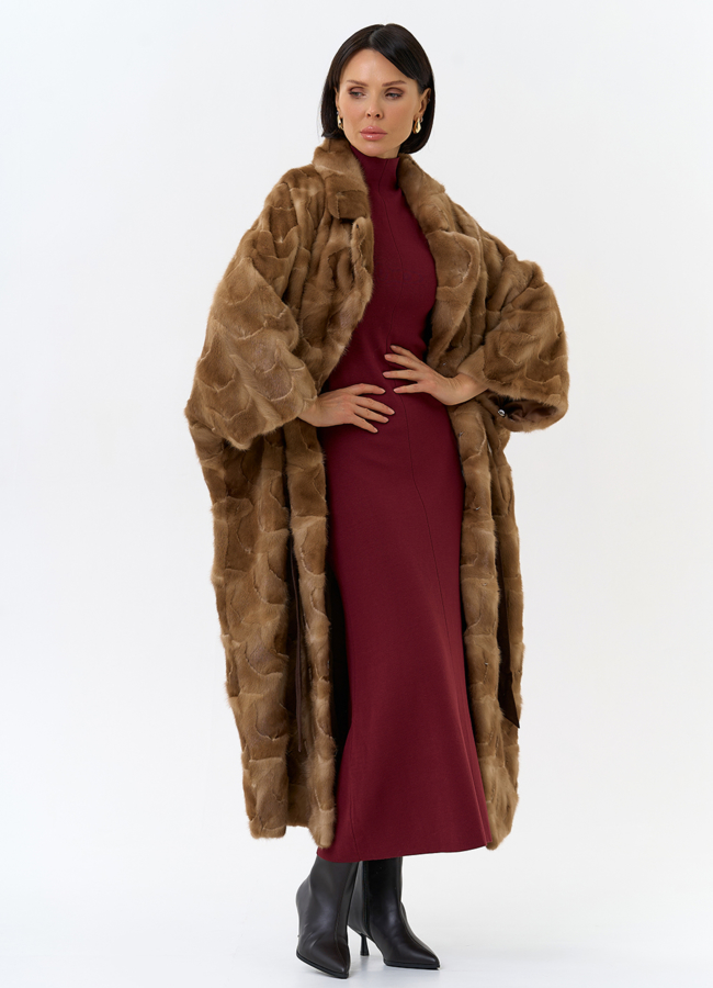 Шуба из меха норки с английским воротником модель № 31181 универмаг малина