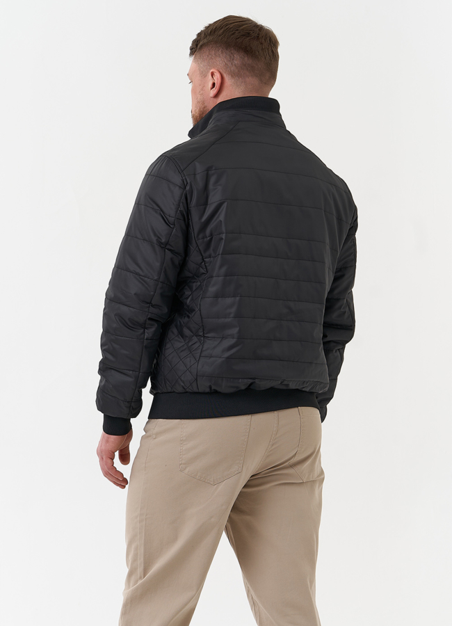 фото Мужская куртка бомбер черного цвета модель № 30273