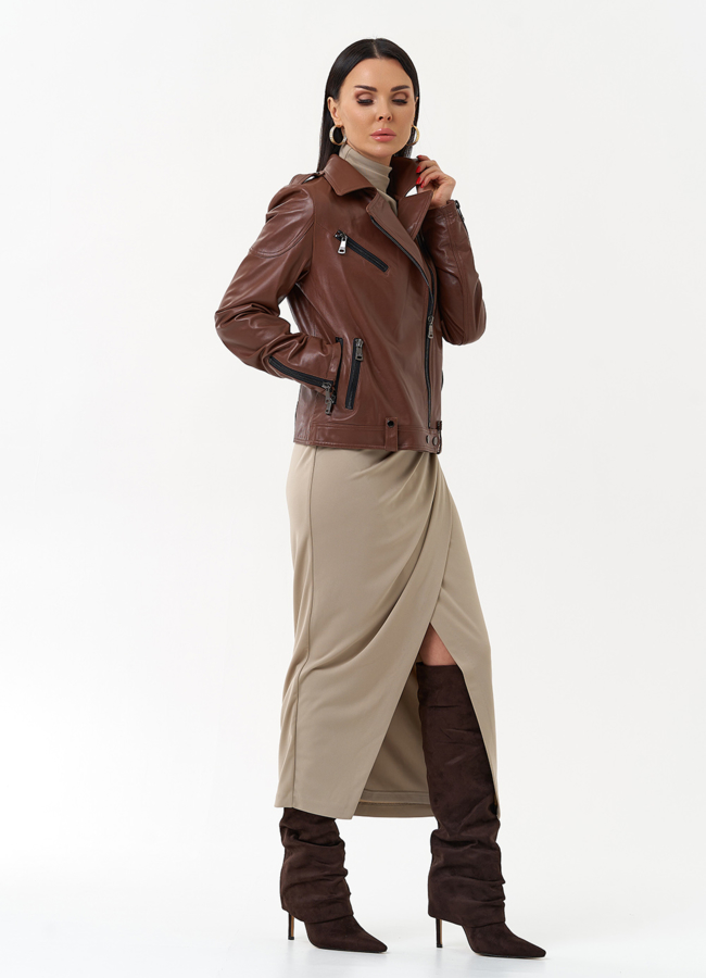 Женская куртка - косуха  модель № 21164 универмаг малина