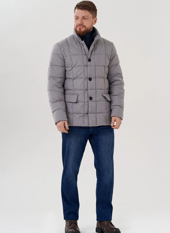Мужская куртка серого цвета  фото