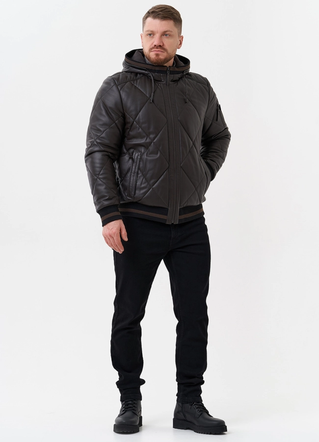 Куртка мужская из натуральной кожи  модель № 26696 в кредит