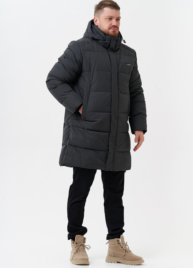 Мужской пуховик с капюшоном  модель № 28268 в кредит