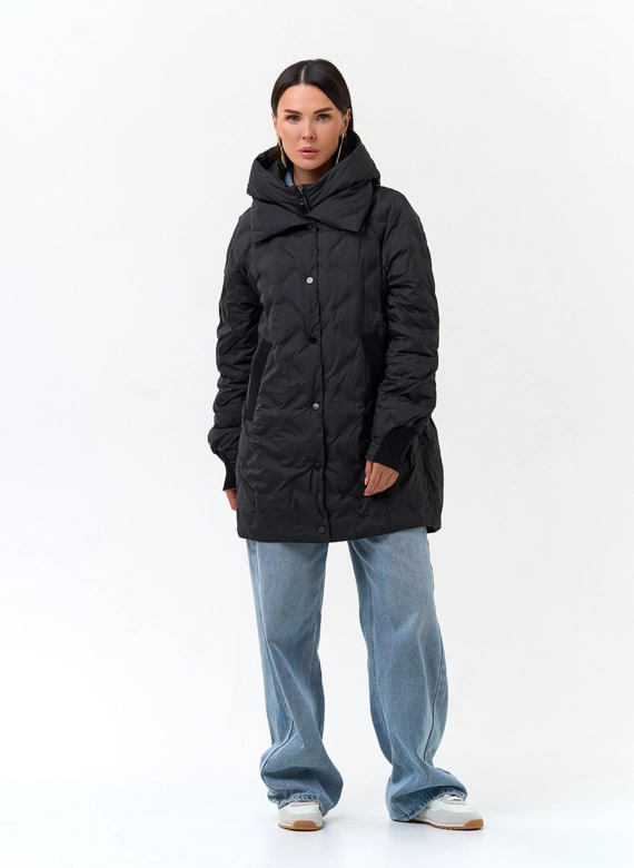 Удлиненная куртка с капюшоном